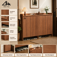 Meuble à chaussures modulaire en bois moderne avec étagères réglables, grande capacité, organisateur de rangement pour entrée