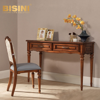 Commode de chambre de style campagnard américain, en bois massif, finition cerisier brun, vintage, multifonctionnelle, avec coiffeuse et table de maquillage, pour usage domestique