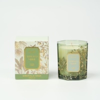 Bougie parfumée dans un bocal hexagonal en verre, luxe, étiquette privée, grande taille, bocal personnalisé