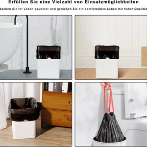 Sacchi per la Spazzatura con Cordoncino e Maniglia, <span class=keywords><strong>Sacchetti</strong></span> Neri con Chiusura a Cordoncino per Rifiuti - Product Image 6