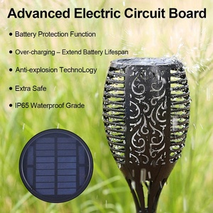 Paquete de 1, 2 y 4 luces Led solares para jardín, impermeable, Ip65, camino de paisaje, 12, 33 y 96 luces Led <span class=keywords><strong>con</strong></span> llama de baile parpadeante - Product Image 5