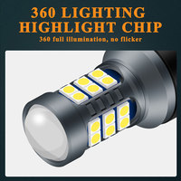 Signal ampoule LED T15 Super lumineuse 3030 27SMD 1156 P21W BA15S Led Auto Backup Lights feu arrière 12V T20