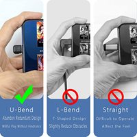 Kabel USB 2.0 Berkualitas Tinggi untuk Sinkronisasi Data Cepat dan Pengisian Daya, U Turn Micro USB, Konduktor Tembaga Murni, Pelindung Anyaman, Selubung PVC untuk Kamera