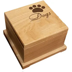 Wooden practical new pet urn animal frame wooden sealed urn for funeral