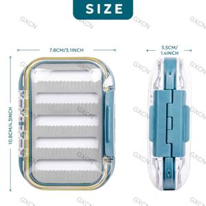 शुष्क फ्लाई फोम पैड फ्लाई फिशिंग बॉक्स, जेब के आकार का वाटरप्रूफ बैट भंडारण बॉक्स, आसान पहुंच के लिए टिकाऊ दो-साइड संरचना के साथ - Product Image 5