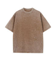 Chemise pour homme 100% coton délavée à l'acide, coupe oversize, col rond uni, vêtements de sport et de plein air, vêtements de tous les jours à manches courtes, 100% coton