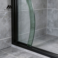 Porte de douche coulissante semi-courbe sans cadre sur mesure pour projet de salle de bain Mars Villa avec verre trempé SGCC CE