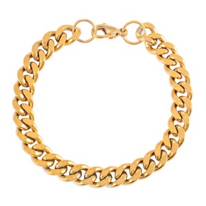 Pulsera de Cadena Cubana de Acero Inoxidable Chapada en Oro para Hombre y Mujer, Tobillera de Alta Calidad, Joyería Metálica para Muñeca - Product Image 2