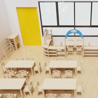Chaise et table en bois Moetry pour école maternelle et salle de classe de maternelle