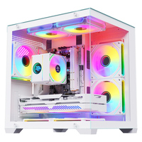 SNOWMAN Boîtier PC de jeu M-ATX professionnel Conception anti-poussière Assemblage sans outil Ventilateurs RVB Jeu compétitif