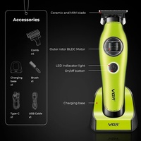 Tondeuse à cheveux professionnelle VGR V-880T, moteur sans balais, tondeuse corporelle, base de charge, tondeuse électrique pour hommes