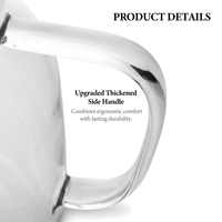 Petite carafe à eau moderne et écologique en verre borosilicate 1100 ml / 37,58 oz, pour réfrigérateur, bureau, infusion à froid, résistante à la chaleur