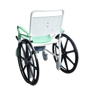 Commode Chair With Wheels Fluorescent Green Plastic <b>Mobile</b> Shower Chair For <b>Elderly</b> Rehabilitation Equipment - Product Image 4
