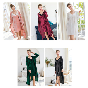 Ropa de dormir al por mayor, camisón <span class=keywords><strong>rosa</strong></span> largo y sexy para mujer, <span class=keywords><strong>bata</strong></span> sexy para mujer - Product Image 5