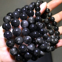 Bracelet en Auralite 23 noire naturelle du Brésil, qualité collection, gemme rare pour collection de pierres précieuses et cadeau haut de gamme