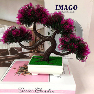 Árbol Bonsái Artificial Qi Xing de 21 cm, Planta Verde de Plástico para Escritorio, Decoración del Hogar, Adorno de Escritorio - Product Image 2
