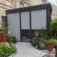Store banne motorisé électrique coupe-vent en PVC pour terrasse extérieure, protection solaire, store enrouleur extérieur