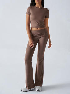 Conjuntos de 2 Piezas Personalizados para Mujer, Camiseta sin Mangas, Leggings Largos, Conjuntos Deportivos Suaves para Gimnasio y Fitness, Ropa de Moda para Mujer - Product Image 6