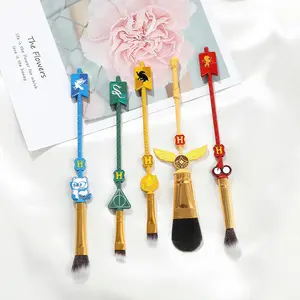 2023 새로운 5pcs 해리 & 포터 메이크업 브러쉬 마술 지팡이 메이크업 브러쉬 선물 다채로운 아이섀도우 메이크업 브러쉬 세트