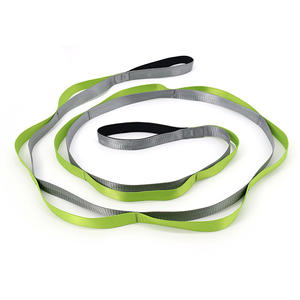 Sangle extensible non élastique Bande de fitness Poignées en néoprène Sangle d'étirement avec 10 boucles - Product Image 3