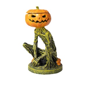Halloween Pumpkin Head Candle Holder Resin <b>Battery</b> <b>Operated</b> Indoor Decoration - Product Image 5