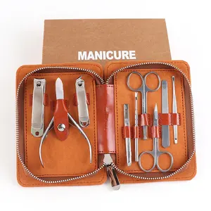 Ensemble de manucure et pédicure avec lime à ongles, étui cadeau en cuir de haute qualité, produit de luxe, vente en gros d'usine