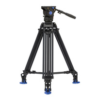 Trépied vidéo en aluminium léger réglable en hauteur Benro BV6, capacité de charge de 6 kg, pour la prise de vue en studio