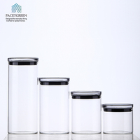 Ensemble de bocaux hermétiques en verre transparent 2025 pour la cuisine, pour une organisation efficace des produits secs, des noix, des pâtes