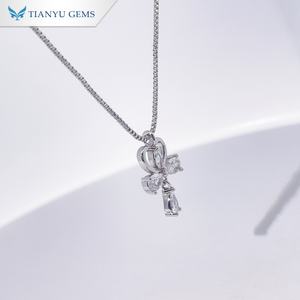 Collar con Colgante de Cruz de Corazón con Circonita en Forma de Pera de Tianyu Gems, Caja de Joyería Vintage Plateada, Joyería Exquisita y Linda para Mujer - Product Image 2