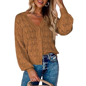 Venta al por mayor Sexy Womens Knitted Sweater Cardigan Ropa femenina Moda Sweater Para <span class=keywords><strong>Dama</strong></span> - Product Image 3