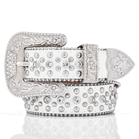 Ceintures personnalisées avec logo Western BB Simon GG pour hommes et femmes, boucle en alliage avec strass, style punk, hip hop, mode personnalisée