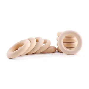 High Quality Eco-friendly Teether Nursing Pendant Teething Toys DIY Accessories Gift 25mm Maple Wood Ring