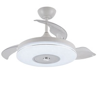 42 pouces monté au plafond 220v Dc télécommande haute tr/min 3 rétractable pliant lames cachées lustre éclairage Led ventilateur de plafond