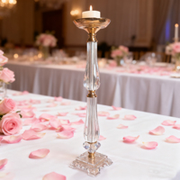 Ensemble de supports à fleurs en cristal transparent |   Grand vase transparent en acrylique pour centre de table de mariage |   Décoration de table de fête