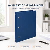 Carpeta de Anillas A4, Carpeta de Archivo de Plástico PP Resistente con Bolsillo Interior, Gran Capacidad, Personalizable, para Oficina, Escuela, Negocios