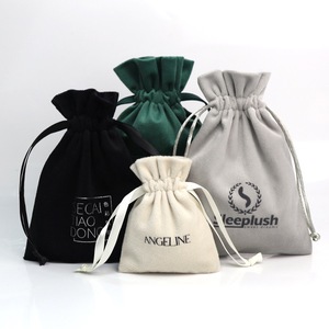Recycelbare Leinen-Kosmetiktasche Hochzeits-Schmuckaufbewahrung Jute-Geschenkbeutel mit Kordelzug Textilverpackung Kaffee-Promotion OEM - Product Image 1