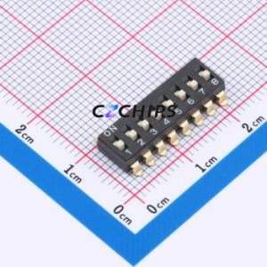 HY-DSIC08LS DIP Switch SMD-16P,20.3x6.2mm Switch Flat Toggle, Raised Type Single Pole Single Throw 8 Gull Wing Type - Product Image 1