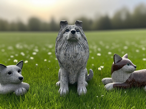 記念ペット墓石のための創造的なデザインの墓石磨かれたカスタマイズされた犬の形の記念碑 - Product Image 4