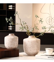 Vase décoratif hydroponique simple et frais, rose clair moucheté, petit, soufflé et poli, accessoire de décoration créative pour la maison