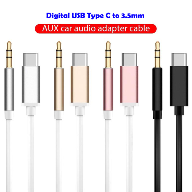 Factory Price Digital Audio Car Aux Audio Extension Adapter Cable Type c to 3.5mm for Car Stereo Headphone Speaker Mobile Phone
