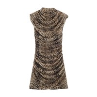 PB&ZA Femme 2026 Nouvelle Collection Automne Robe Courte Chic et Tendance Imprimée en Maille Élégante Sans Manches Robe Plissée Femme