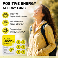 Acentiallabs 30 patchs nutritionnels sans cruauté animale Mood+ avec extrait de Mucuna Pruriens et de champignon Crinière de lion