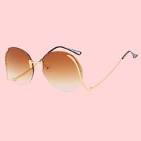 Lunettes de soleil rondes tendance pour femmes, verres PC UV400, monture métallique, design logo, pour l'extérieur, cadeau, gris thé