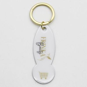 Porte-clés jeton de chariot de courses en métal personnalisé en résine époxy - Product Image 6