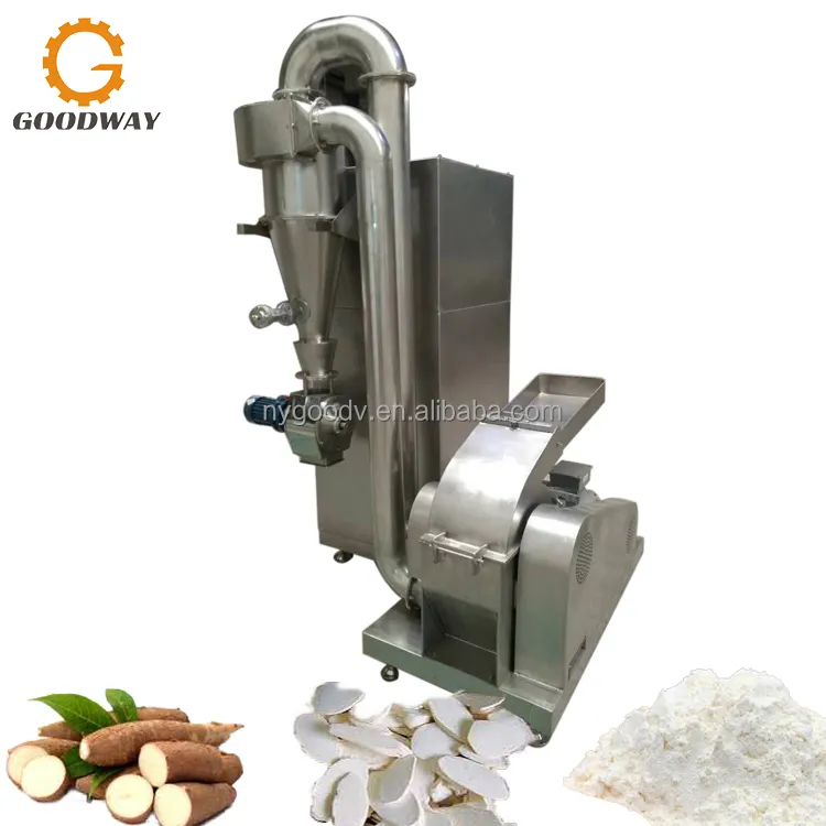 Máquina de trituração de chips de mandioca seca Moinho de farinha de mandioca Máquina de processamento de farinha de mandioca