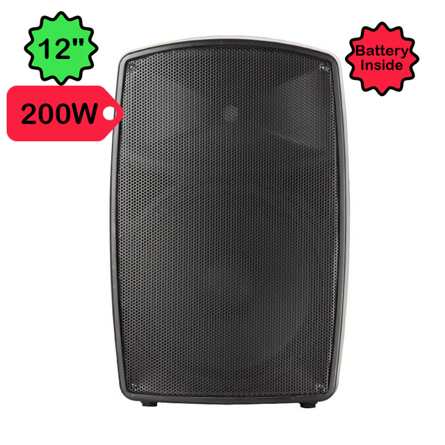 Professional Portable PA Speaker with Trolley Handle & Wheels - 100W RMS, Bluetooth 5.0, Built-in Battery for Outdoor Events