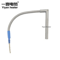 Câble de protection tressé pour cartouche chauffante à température moyenne en micro acier inoxydable nickel-chrome à angle droit