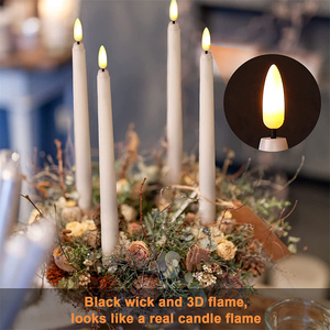 Bougies LED sans flamme coniques de 11 pouces avec mèche 3D, à piles, effet vacillant, grands chandeliers pour Noël, la maison et les mariages - Product Image 5