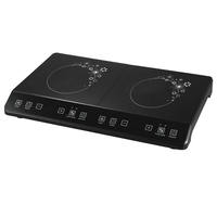 Panneau Microlite 3500W plaque de cristal noir 2 brûleurs cuisinière à Induction électrique polie pour soupe ragoût Hotpot vapeur