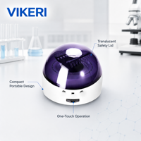 Mini Centrifugeuse Portable VIKERI D1008 7000 tr/min 2680xg Microcentrifugeuse avec Couvercle de Sécurité Translucide en ABS Haute Résistance et PC Incassable